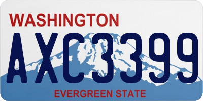 WA license plate AXC3399