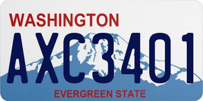 WA license plate AXC3401