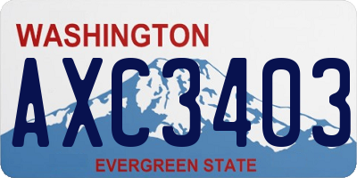 WA license plate AXC3403