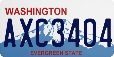 WA license plate AXC3404
