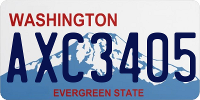 WA license plate AXC3405