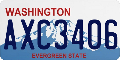 WA license plate AXC3406