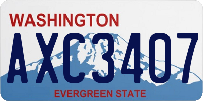 WA license plate AXC3407