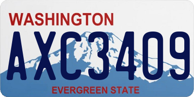 WA license plate AXC3409