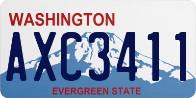 WA license plate AXC3411
