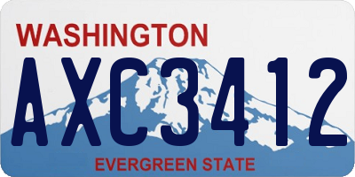 WA license plate AXC3412