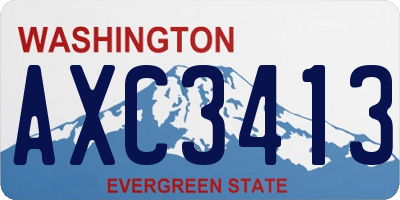 WA license plate AXC3413
