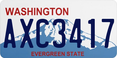 WA license plate AXC3417