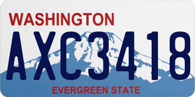 WA license plate AXC3418