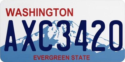 WA license plate AXC3420