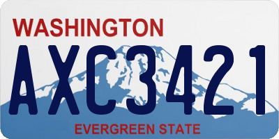 WA license plate AXC3421