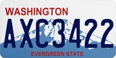 WA license plate AXC3422