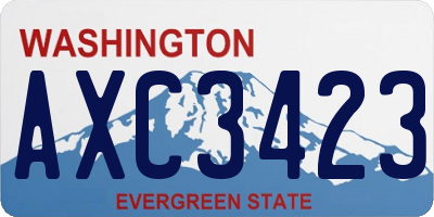 WA license plate AXC3423