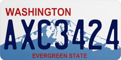 WA license plate AXC3424