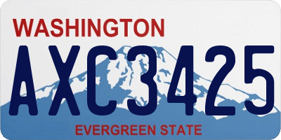 WA license plate AXC3425