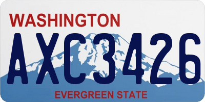 WA license plate AXC3426