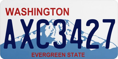 WA license plate AXC3427