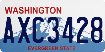 WA license plate AXC3428