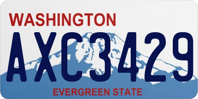 WA license plate AXC3429