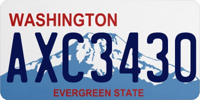 WA license plate AXC3430