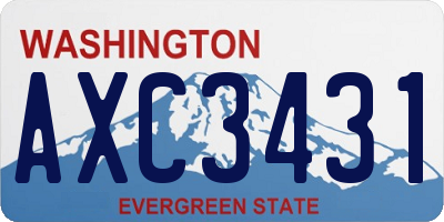 WA license plate AXC3431