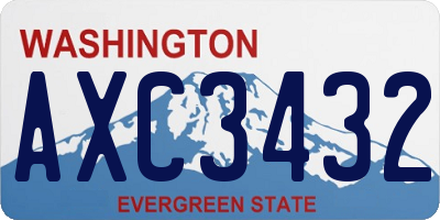 WA license plate AXC3432
