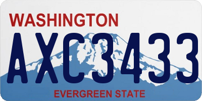 WA license plate AXC3433