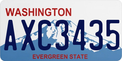 WA license plate AXC3435