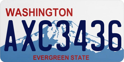 WA license plate AXC3436