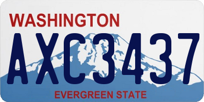 WA license plate AXC3437