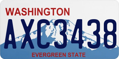 WA license plate AXC3438