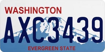 WA license plate AXC3439