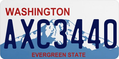WA license plate AXC3440