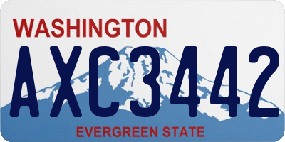 WA license plate AXC3442