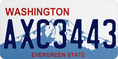 WA license plate AXC3443