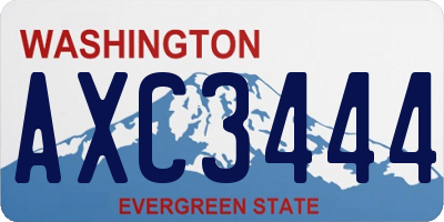 WA license plate AXC3444