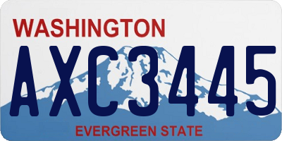 WA license plate AXC3445