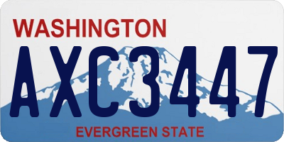WA license plate AXC3447