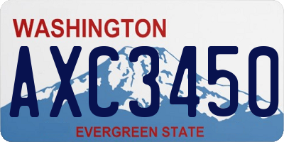 WA license plate AXC3450
