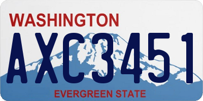 WA license plate AXC3451