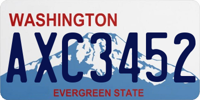 WA license plate AXC3452