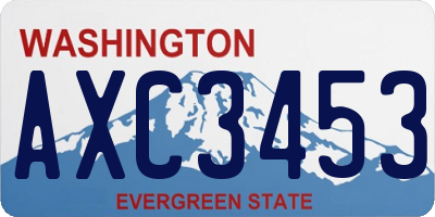 WA license plate AXC3453