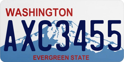 WA license plate AXC3455