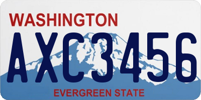 WA license plate AXC3456