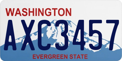 WA license plate AXC3457