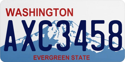 WA license plate AXC3458