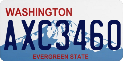WA license plate AXC3460