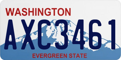 WA license plate AXC3461