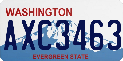 WA license plate AXC3463