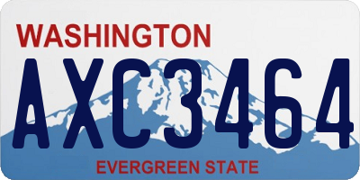 WA license plate AXC3464